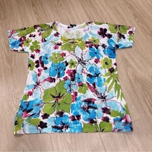 Pierri New York Floral Kids Tee - Blue, Green, Pink